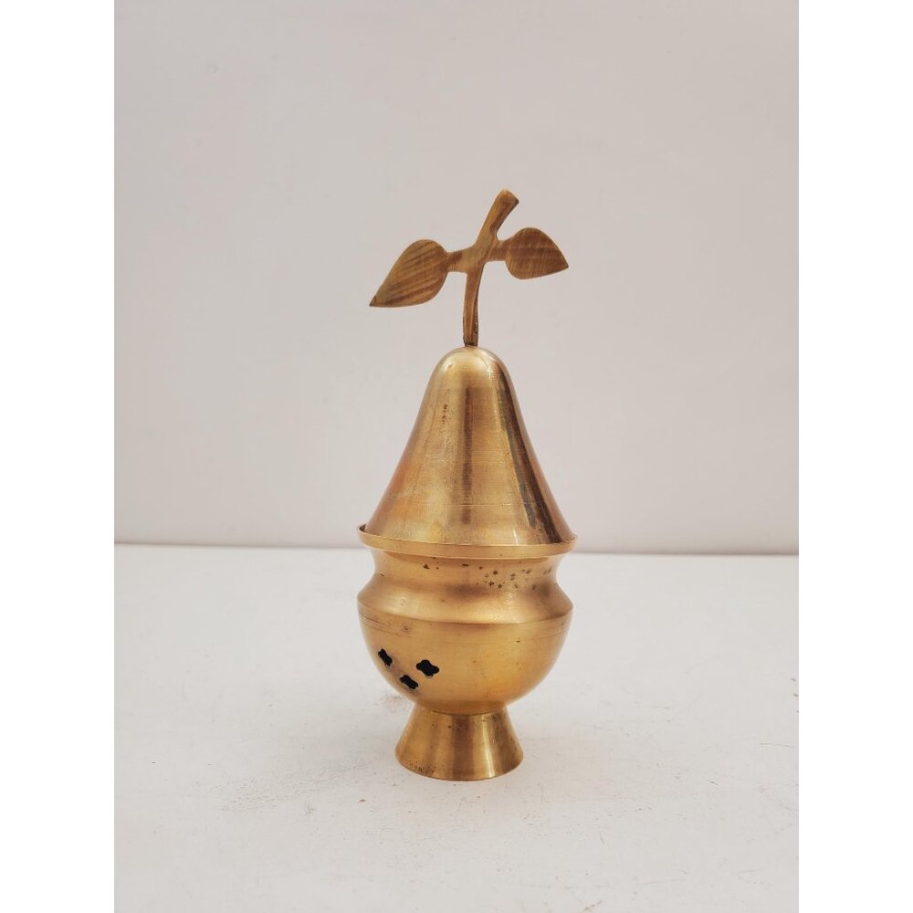 Vintage Brass Stick/Cone Incense Burner small burner with lid, made in india - Picture 1 of 10